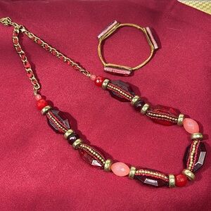 Jewelry set - costume and 24” long w 6” cuff
